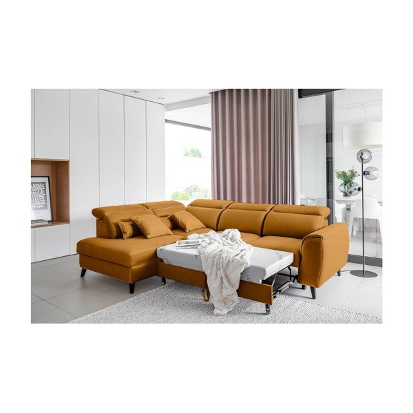 Kollane sametist lahtikäiv/sahtliga nurgadiivan (vasak nurk/L-kujuline) Noble – ELTAP-image-4