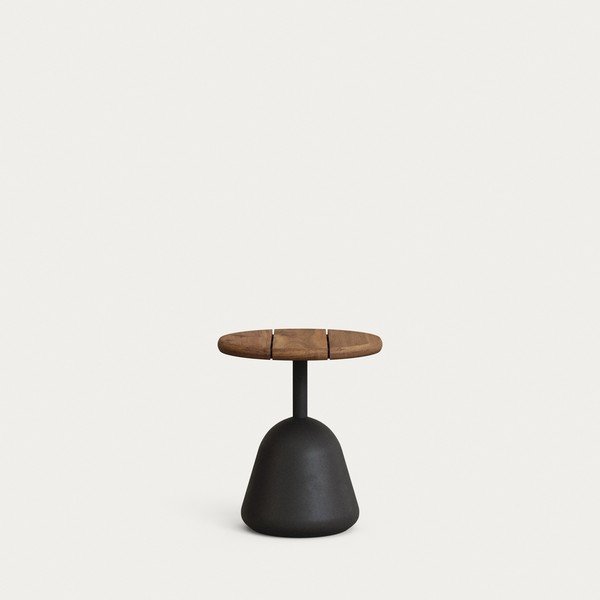 Ümmargune aiakohvilaud akaatsiaplaadiga ø 43 cm Saura - Kave Home-image-1