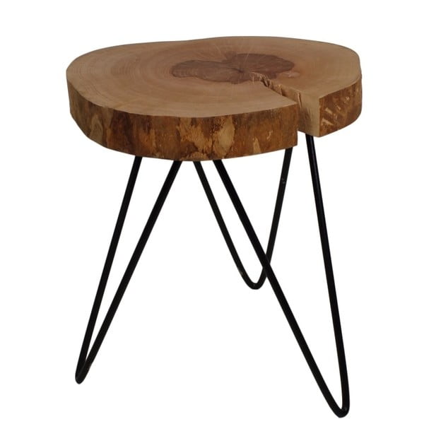 Odkládací stolek s deskou z dubového dřeva HSM collection Roxy, výška 52 cm