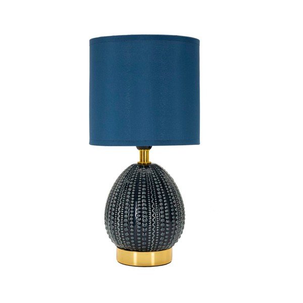 Sinine keraamiline laualamp tekstiilist varjuga (kõrgus 30,5 cm) Flavi - Mauro Ferretti