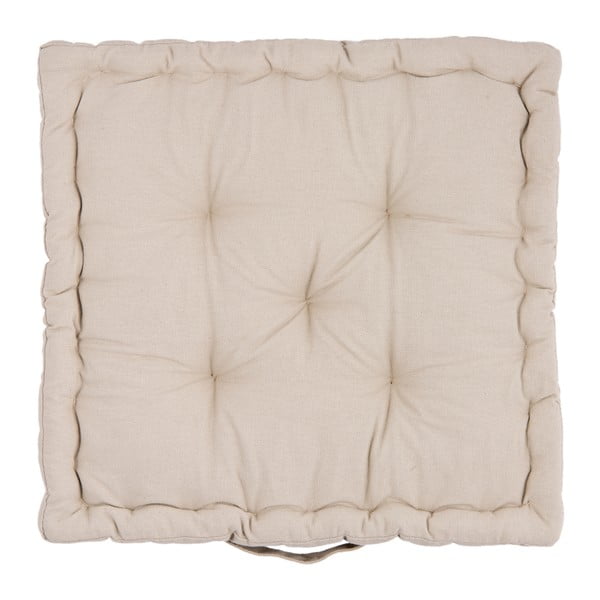 Béžový podsedák z bavlny s pěnovou výplní Clayre & Eef, 40 x 40 cm
