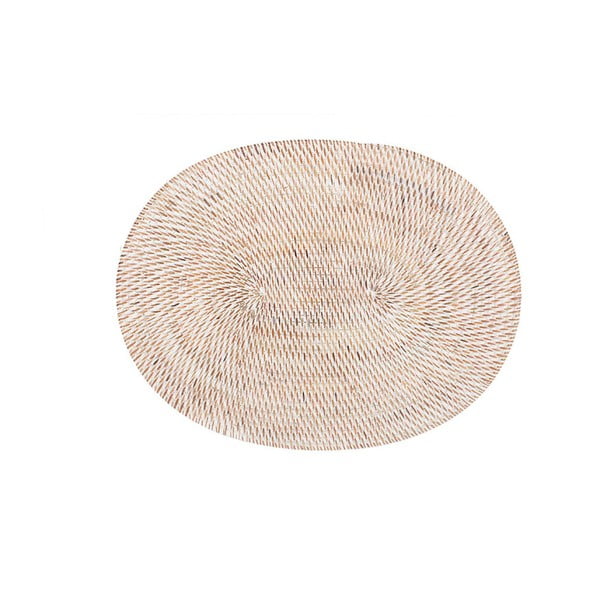 Valge rotangist taldrik, 30 x 40 cm - Tiseco Home Studio