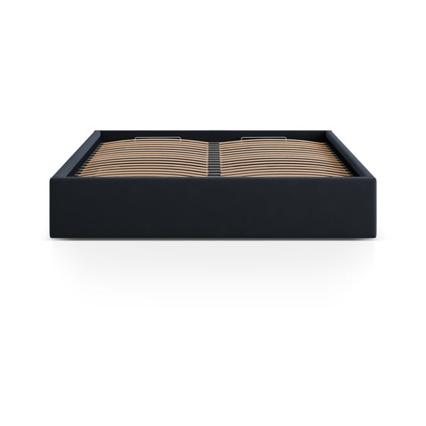 Tumesinine polsterdatud kaheinimesevoodi panipaigaga/ilma peatsita, koos raamiga 140x200 cm Susan – Micadoni-image-2