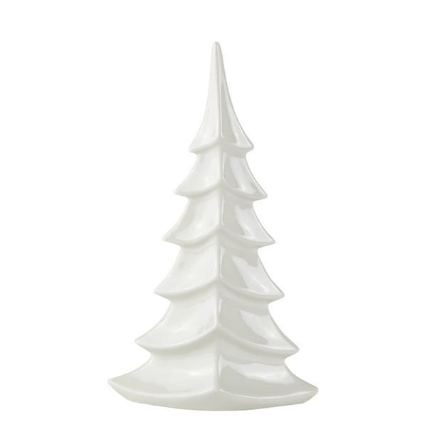 Bílý keramický dekorativní vánoční stromek KJ Collection Tree, výška 27,5 cm