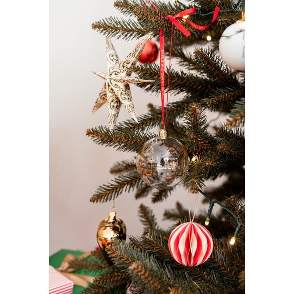 3 klaasist südamekujulise jõulukaunistuse komplekt kuldses toonis - Ego Dekor-image-1