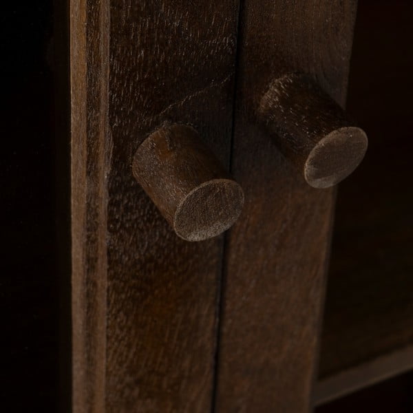 Pruun mangopuidust vitriinkapp 80x100x40 cm Ravi - Ixia-image-4