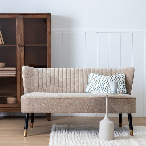 Beež šenillist diivan 134 cm Glam - Ixia-image-1