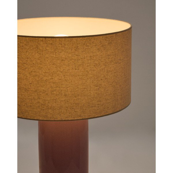 Lilla/beež laualamp tekstiilist varjuga (kõrgus 52 cm) Toneric - Kave Home-image-2