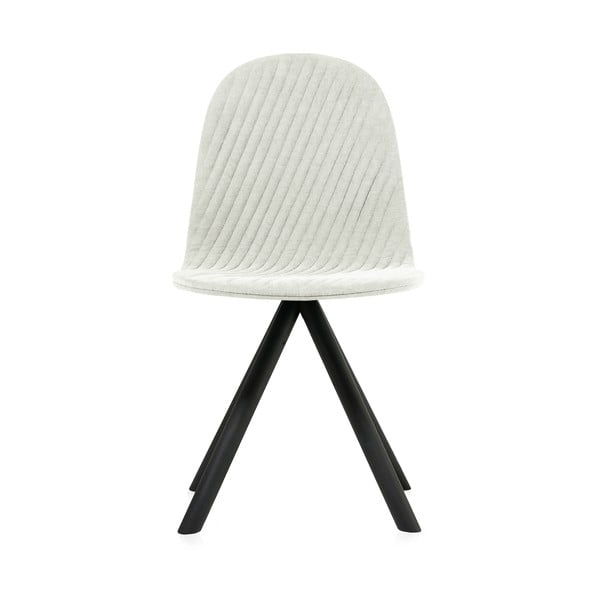 Krémová židle s černými nohami Iker Mannequin Stripe