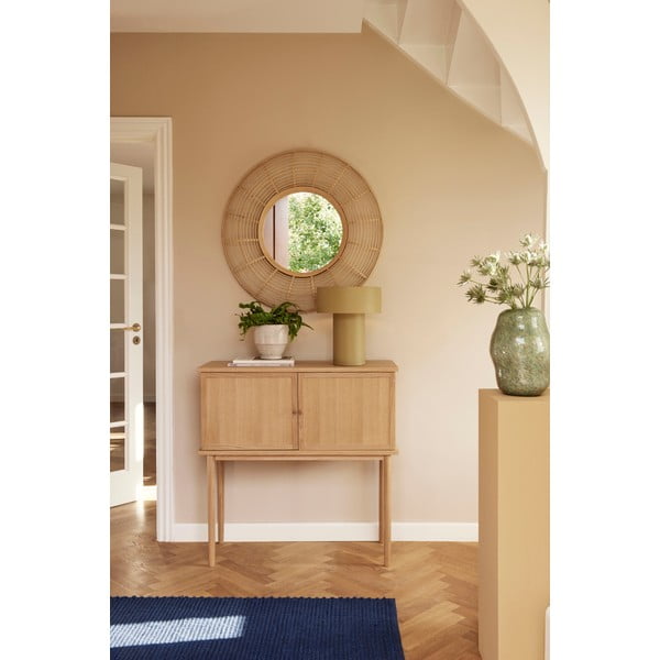 Bambusest raamiga seinapeegel ø 80 cm Charm - Hübsch-image-1