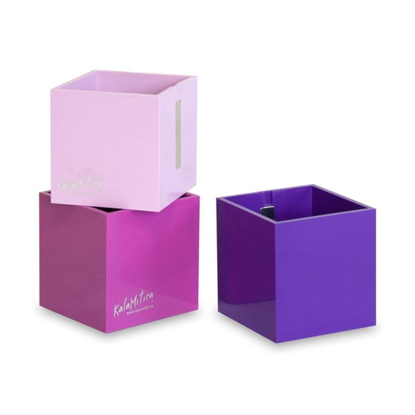 Set 3ks magnetických květináčů Cube Violet, velký
