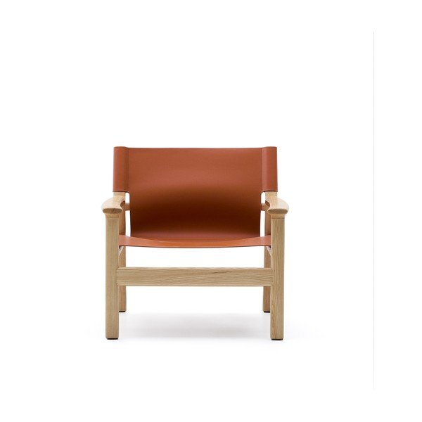 Konjakipruuni nahast tugitool Jan - Kave Home-image-2