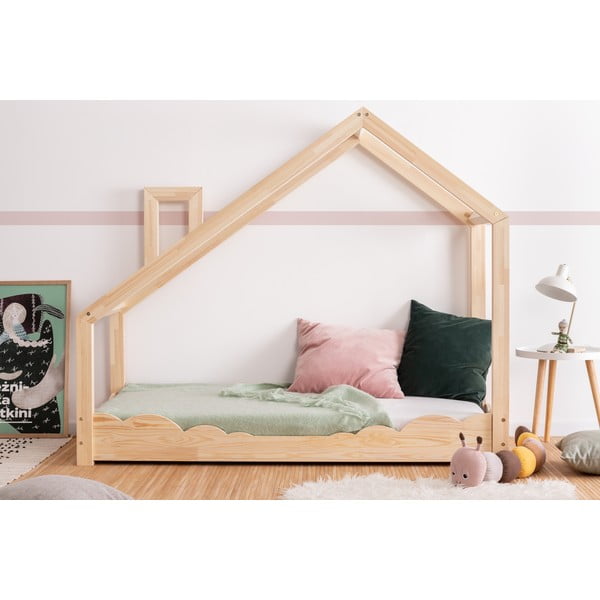 Domečková postel z borovicového dřeva Adeko Luna Drom, 100 x 160 cm