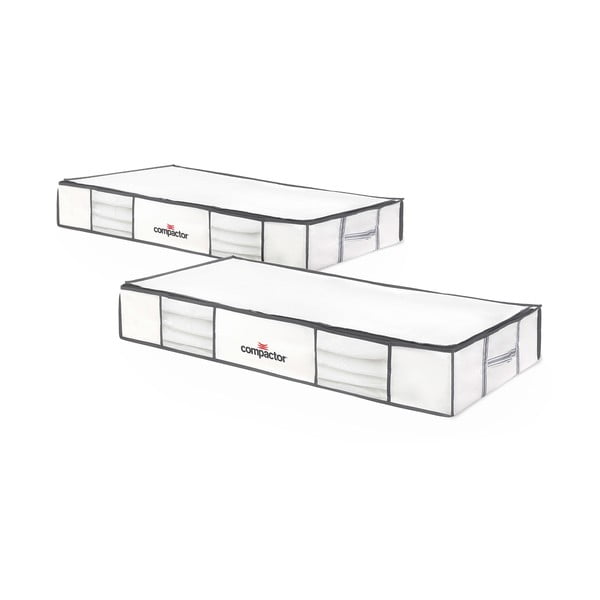 2 valge voodi allapanekukarbi komplekt vaakumpakendiga XLarge Underbed , 105 x 15,5 cm Life - Compactor-image-1