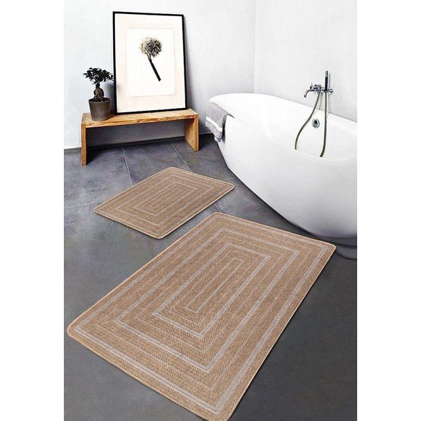 Pruunid vannitoamatid 2 tk 60x100 cm - Mila Home-image-2