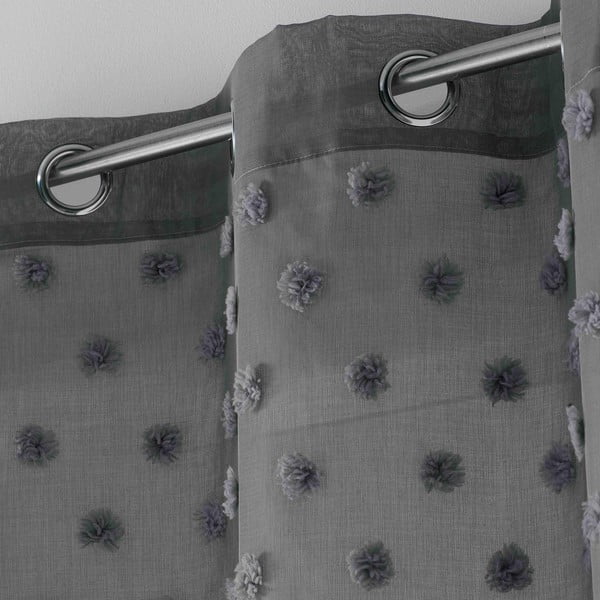 Antratsiitne voile kardin 140x240 cm Melusine - douceur d'intérieur-image-1