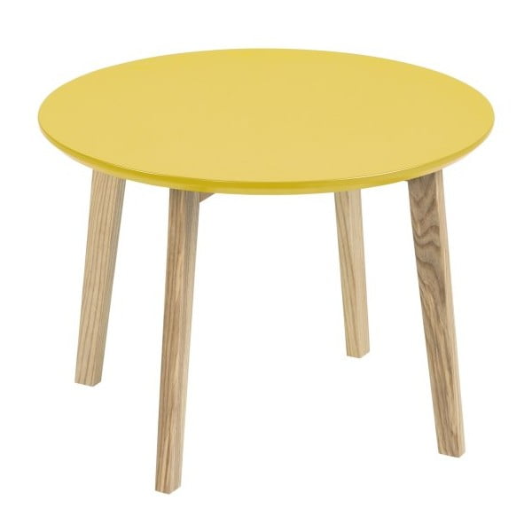 Žlutý odkládací stolek Actona Molina, ⌀50 cm