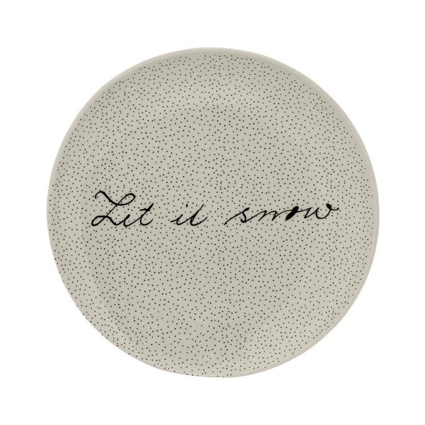 Bílý kameninový talíř Bloomingville Snow, ⌀ 20 cm