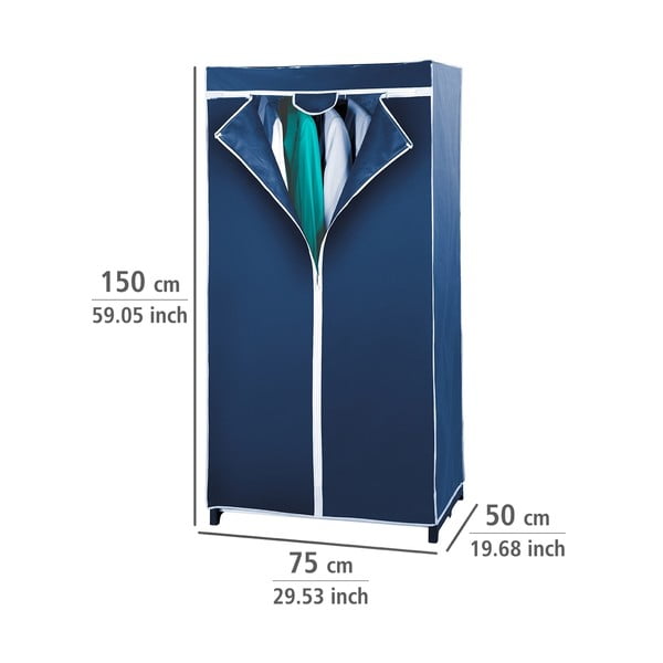 Sinisest riidest riidekapp 75x150 cm Air - Wenko-image-1