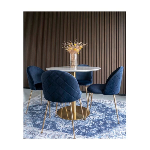 Ümmargune marmorist söögilaud ø 90 cm Bolzano - House Nordic-image-2