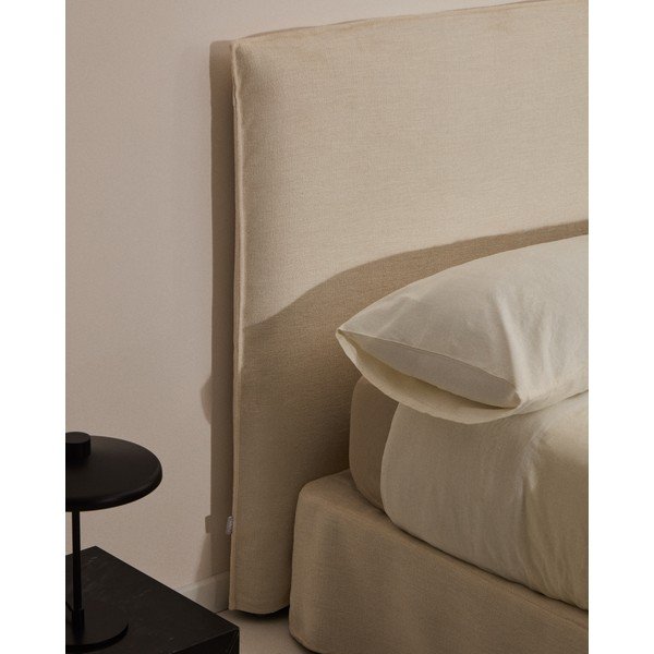 Valge polsterdatud kaheinimesevoodi 160x200 cm Jaira - Kave Home-image-2