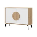 Madal kummut tammedekooriga valge-puiduvärvi 110x82 cm Vae - Marckeric