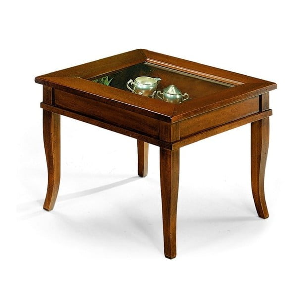 Dřevěný konferenční stolek s vitrínou Castagnetti Noce, 45 x 60 cm