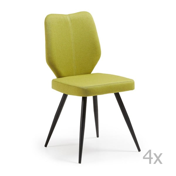 Sada 4 zelených židlí La Forma Tina