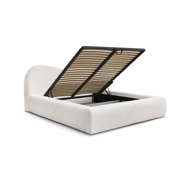 Valge polsterdatud kaheinimesevoodi koos panipaigaga 160x200 cm Orlane - Bobochic Paris-image-3