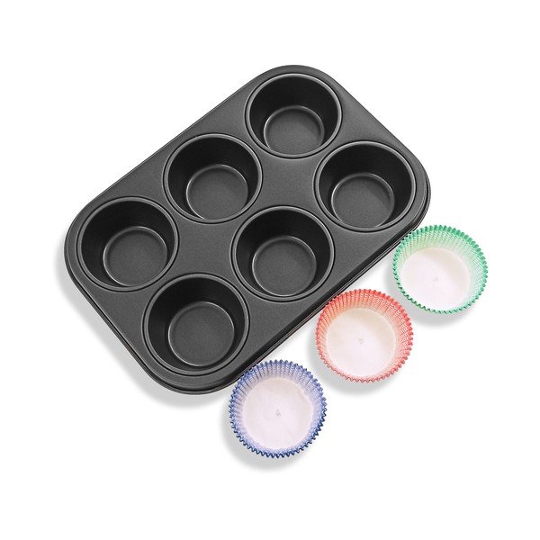 6 terasest muffinivormi ja 30 paberist muffinivormi komplekt. - Guardini-image-1