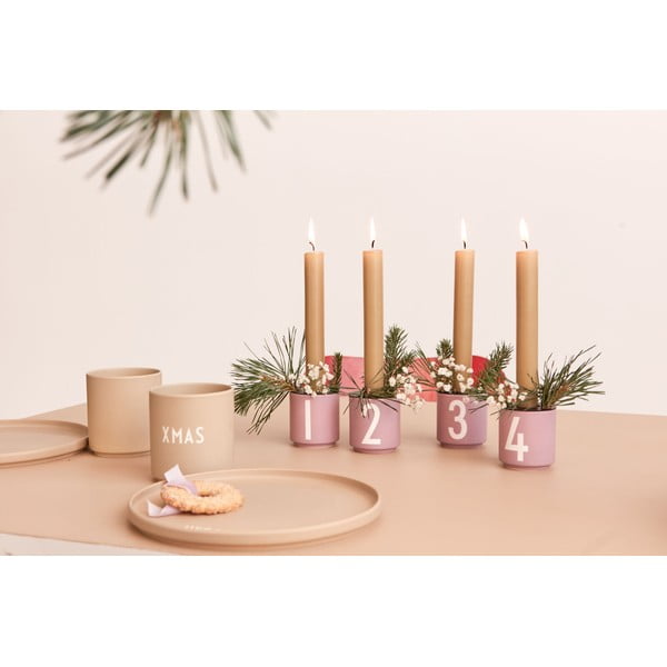 Portselanist küünlajalad 4 tk komplektis Mini - Design Letters-image-1