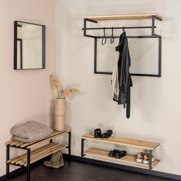 Must-puiduvärvi metallist jalatsiriiul Marco - Spinder Design-image-3