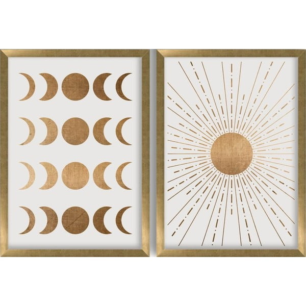 Plakat raamis 38x53 cm Moon & Sun - Wallity