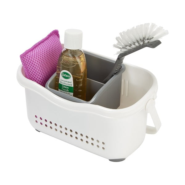 Valge/hall plastmass pesuvahendi korv – Addis-image-1
