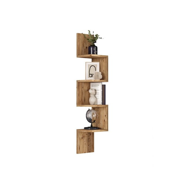 Seinaraamatute riiul männidekorist naturaalses värvitoonis 22x117 cm Laura - Kalune Design-image-2