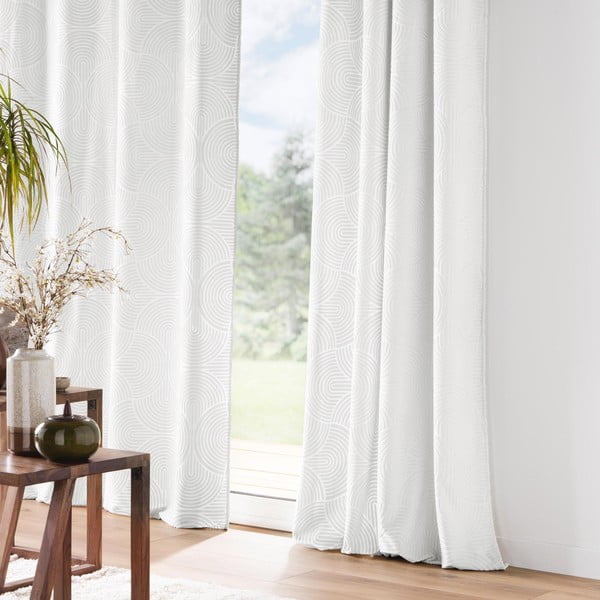 Valge sametist kardin 135x260 cm Eva - douceur d'intérieur-image-1