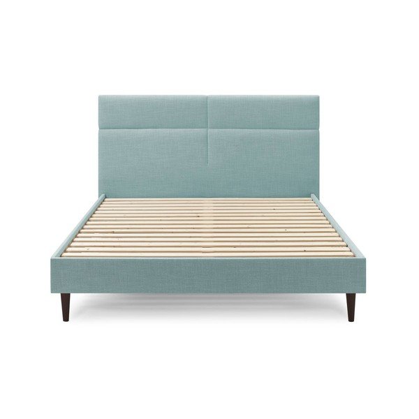 Türkiissinine topitud kaheinimesevoodi koos võrega 160x200 cm Elyna - Bobochic Paris-image-1