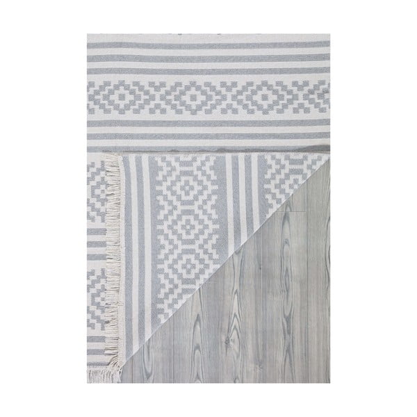 Hall ja valge puuvillane vaip , 80 x 150 cm Duo - Oyo home-image-3