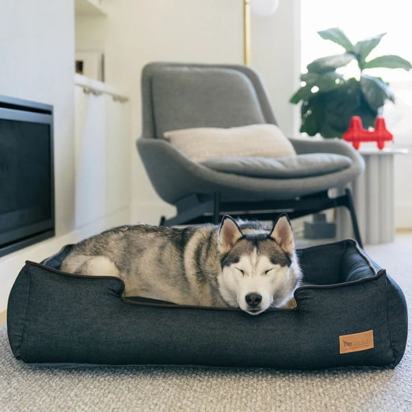 Tumesinine koeravoodi 41x71 cm Lounge Bed Denim Medieval Blue / Dark Chocolate L - P.L.A.Y.-image-1