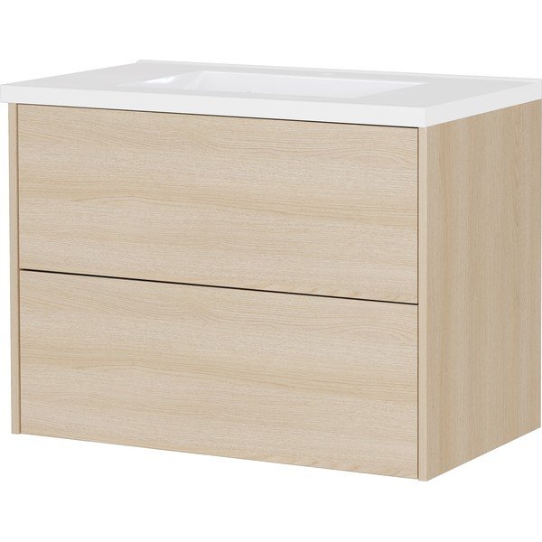 Valamu all olev seinakapp naturaalses tammepuust dekoratsiooniga 81x61 cm Bodera - Germania