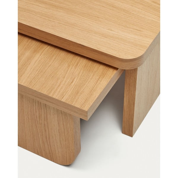 Tammedekooriga diivanilauad 2tk Oaq - Kave Home-image-4