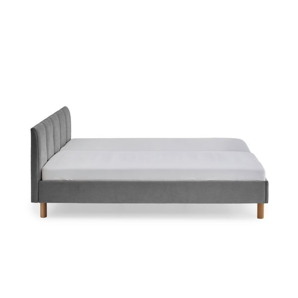 Hall polsterdatud kaheinimesevoodi ilma liistudeta 180x200 cm Joker - Meise Möbel-image-2