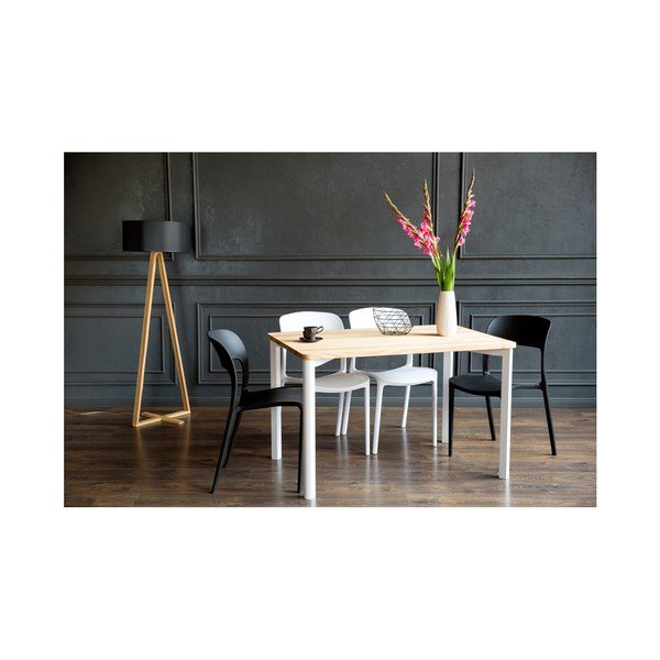 Valge ümarate jalgadega söögilaud TRIVENTI, 120 x 80 cm Triventi - Ragaba-image-1