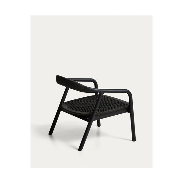 Must puidust/polsterdamata tugitool Derile - Kave Home-image-3