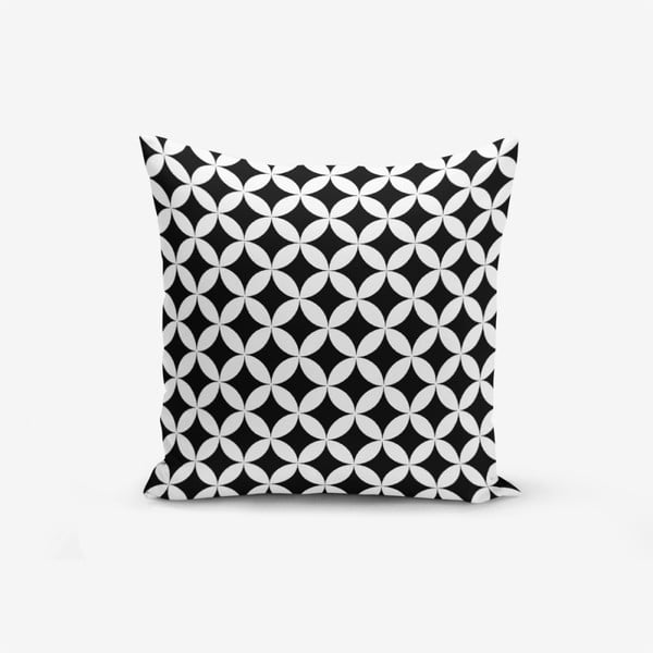 Must-valge padjaümbris puuvillaseguga Must-valge geomeetriline, 45 x 45 cm - Minimalist Cushion Covers