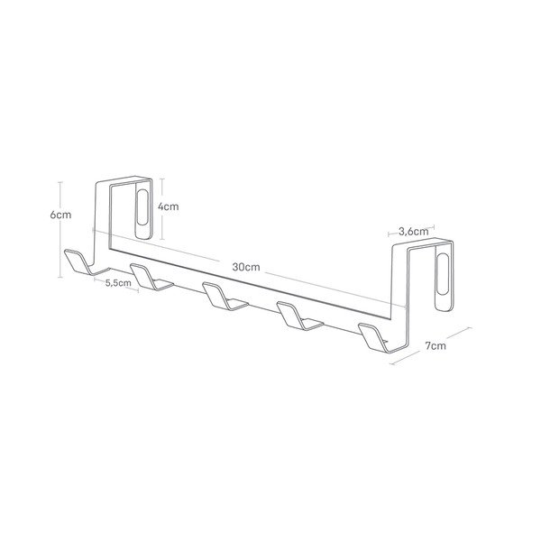 Valge metallist uksele riputatav nagi 30 cm Tower - YAMAZAKI-image-4