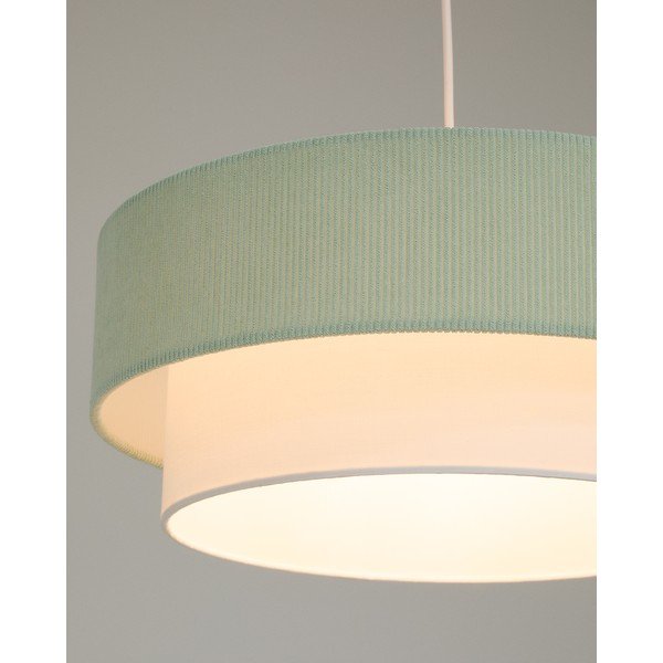 Valge/türkiissinine laste lamp tekstiilist varjuga Bianella - Kave Home-image-2