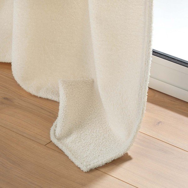 Kreem bukleekangast kardin 140x240 cm Wooly - douceur d'intérieur-image-4