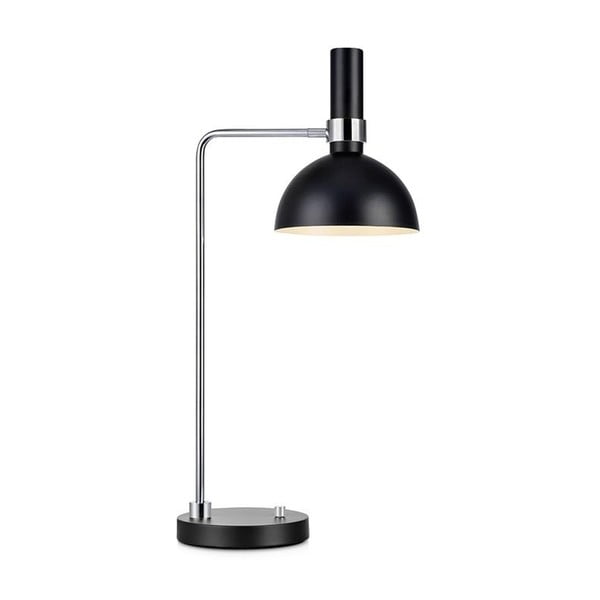 Černá stolní lampa s detaily ve stříbrné barvě Markslöjd Larry