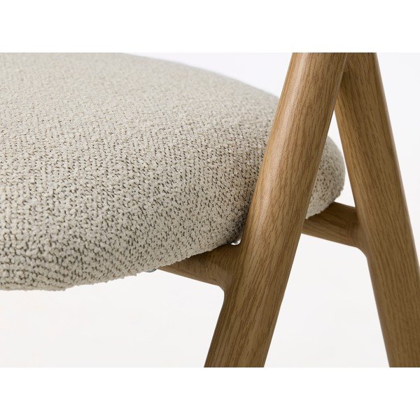 Kreemjas/naturaalse polstriga söögitool käetugedega Frances - Unique Furniture-image-2